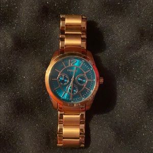 FOSSIL BRENNA ROSE GOLD BRACELET WITH A GREEN FACE